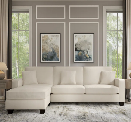 sofa seccional con cierre tapiz felpa o lino modelo  LIAN