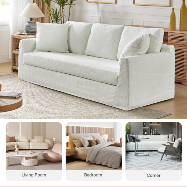 SOFA CON FUNDA FACIL DE LAVAR MODELO ALICE