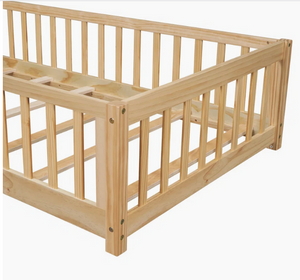 cama cuna montessori madera natural