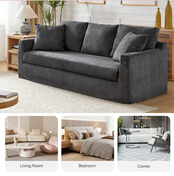 SOFA CON FUNDA FACIL DE LAVAR MODELO ALICE