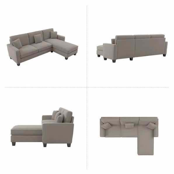 sofa seccional con cierre tapiz felpa o lino modelo  LIAN