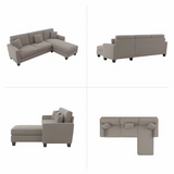 sofa seccional con cierre tapiz felpa o lino modelo  LIAN