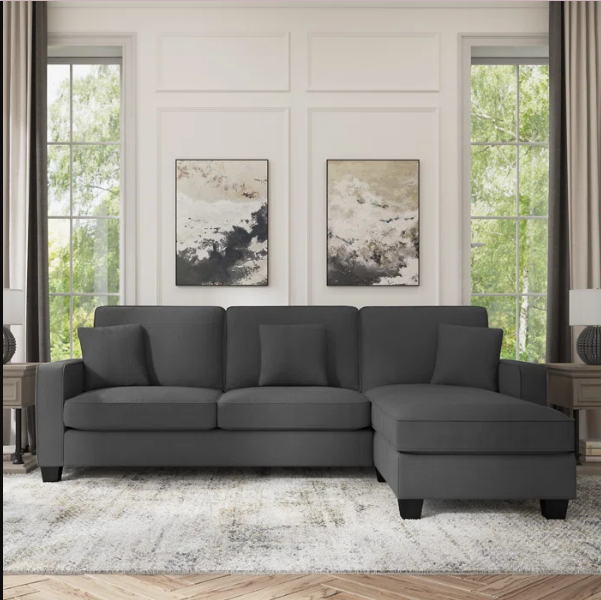 sofa seccional con cierre tapiz felpa o lino modelo  LIAN