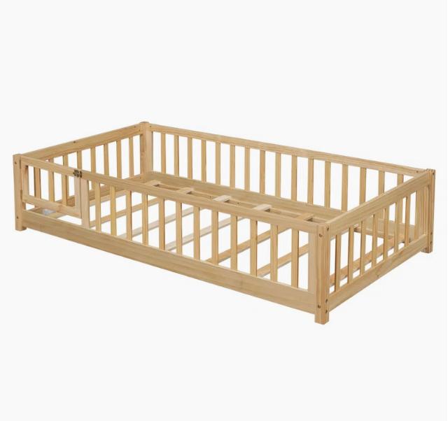 cama cuna montessori madera natural