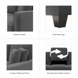 sofa seccional con cierre tapiz felpa o lino modelo  LIAN