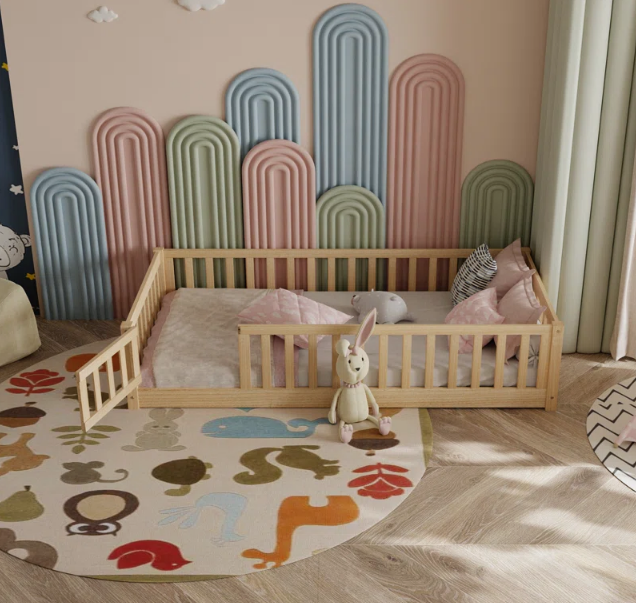 cama cuna montessori madera natural