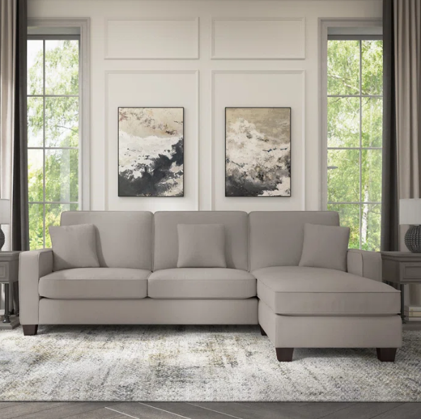 sofa seccional con cierre tapiz felpa o lino modelo  LIAN